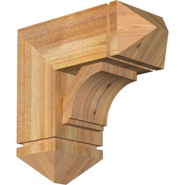 Ekena Millwork Imperial Arts and Crafts Rough Sawn Bracket w/ Offset Brace, Western Red Cedar, 8"W x 18"D x 18"H BKT0806X18X18IMP03RWR - main